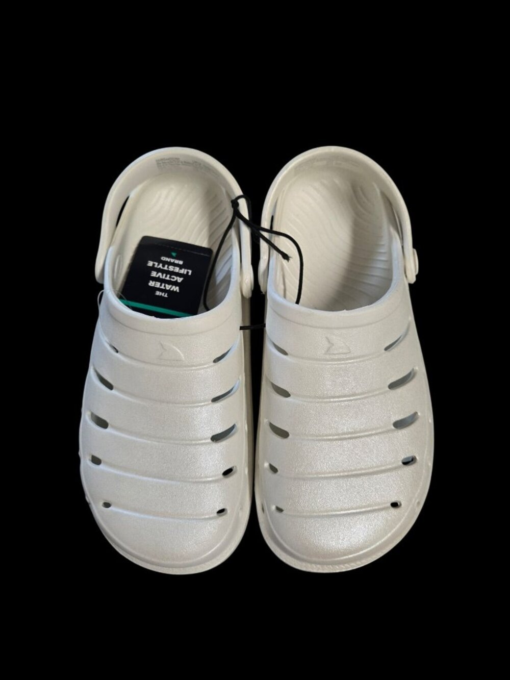 Rugged Shark Little Girls' Swivel-Strap EVA Clogs Size 2 - White EVA Water Shoes